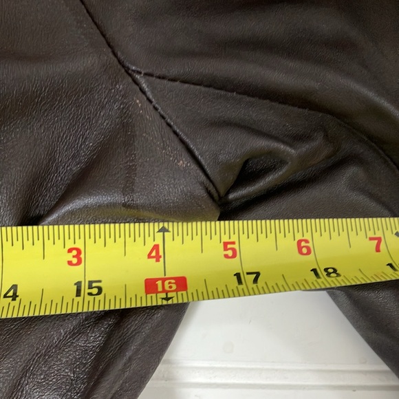 Arden B brown leather moto jacket coat medium - Picture 11 of 13